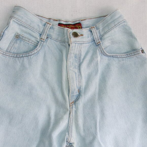 Vintage 80's bonjour Light Wash Denim Blue Jeans 7 / 8 Petite High Rise 5-Pocket - Picture 2 of 7